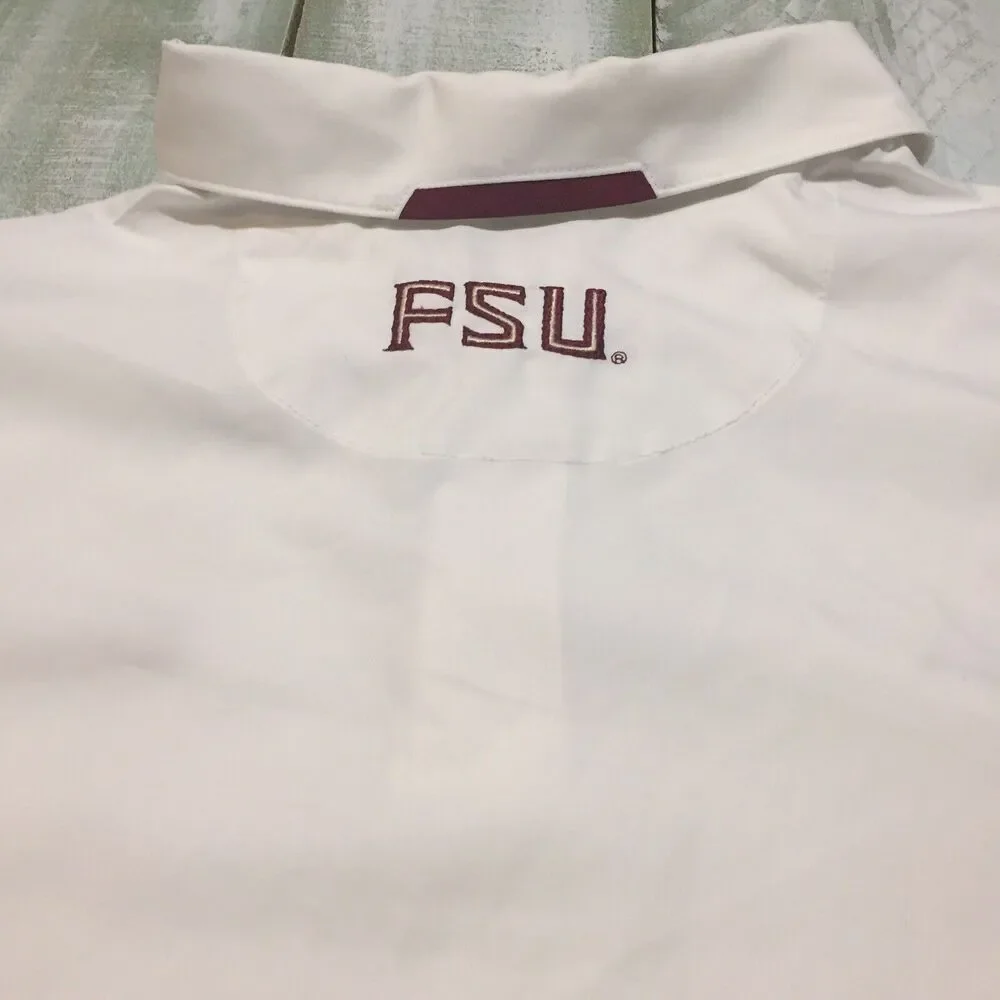 Florida State Seminoles Nike Fit Polo Men's Size XXL White/Burgundy FSU Football